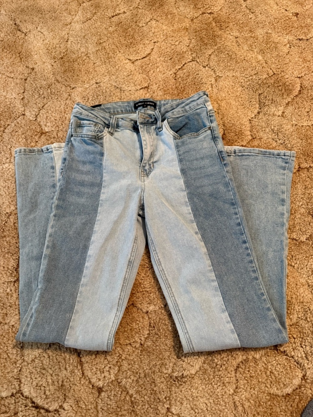Almost Famous Light & Medium Blue Two-Tone Jeans